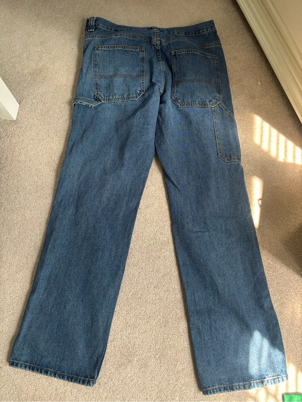 Straight Leg Men's Dark Blue Denim Jeans